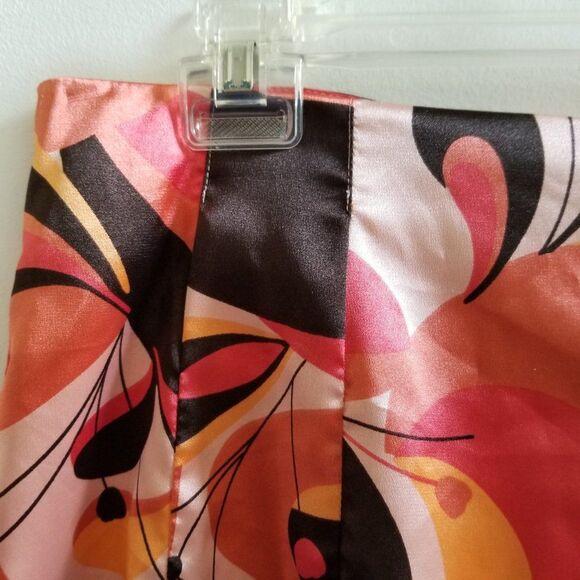 Apt. 9 Stretch Silk-Look Fully Lined Skirt Size 6 Peach and Brown - Beautiful! - Picture 4 of 16
